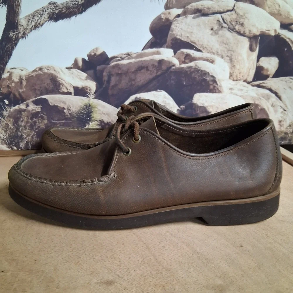 Sperry Brown Leather Moc Toe Boat Shoes Mens 10.5 Low Top Casual Oxfords